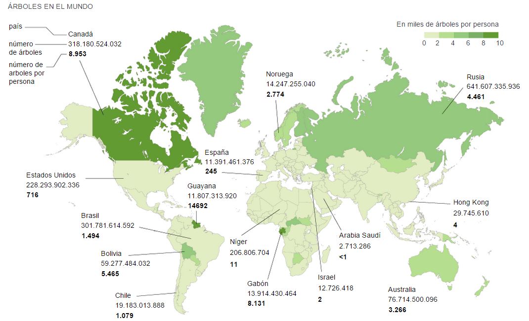Cuántos árboles quedan en el mundo? vía El País