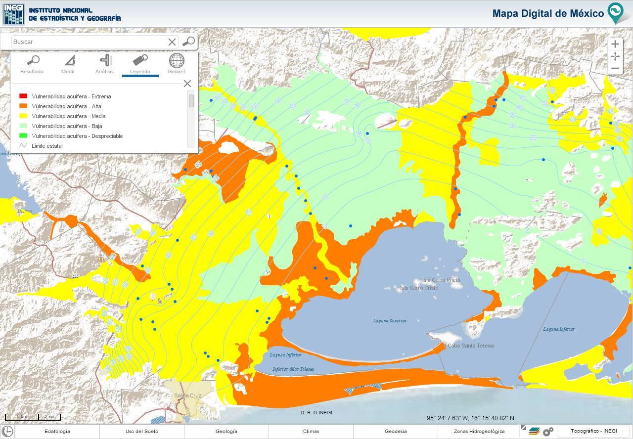 Mapa digital de México vía INEGI