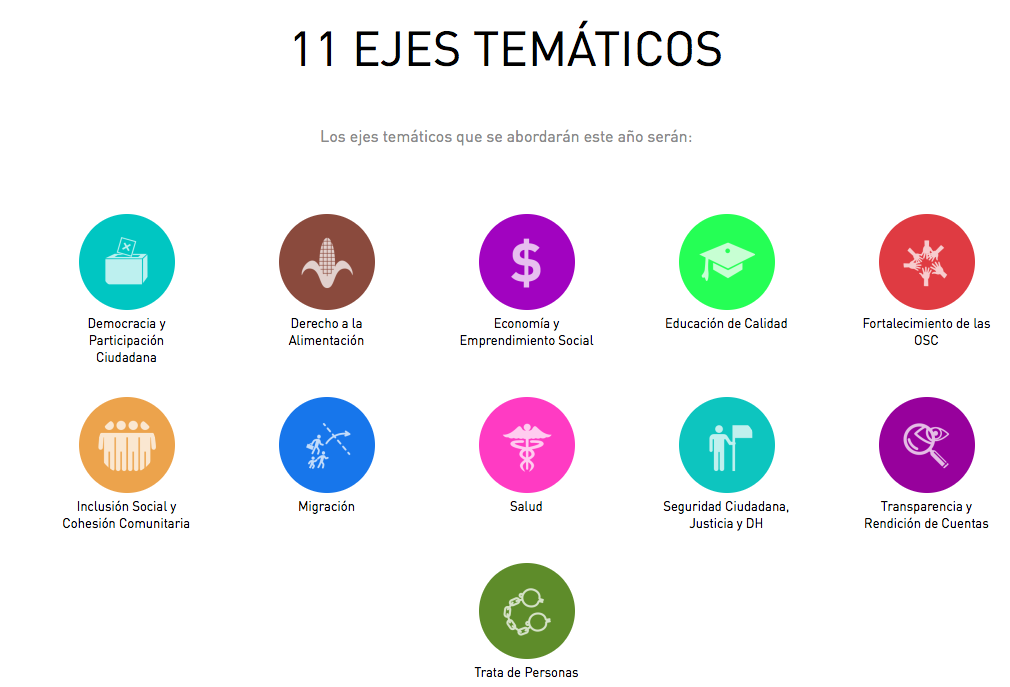 11 ejes temáticos - 2da Cumbre Ciudadana